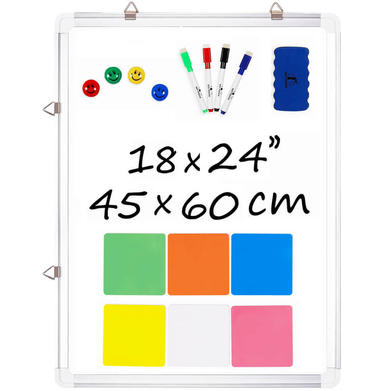 Whiteboard (various sizes) - with magnetic labels - Navy Penguin